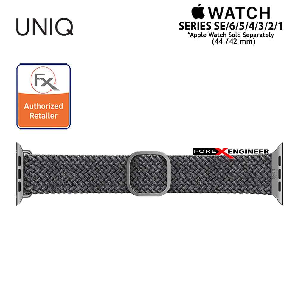 UNIQ Aspen Braided Band for Apple Watch Series 7 - SE - 6 - 5 - 4 - 3 - 2 - 1 ( 45mm - 42mm - 44mm ) - Grey