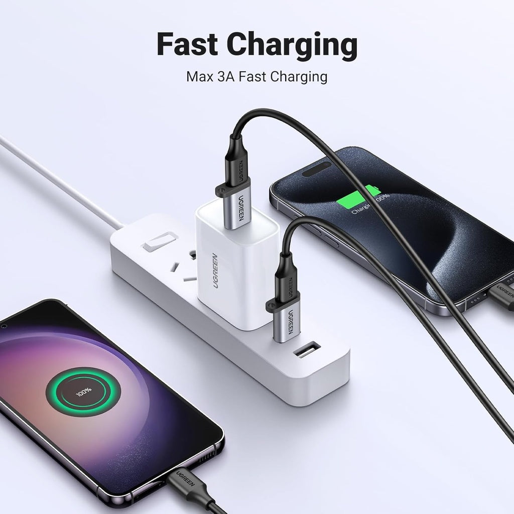 محول UGREEN USB-A 3.0 إلى USB-C باللون الرمادي