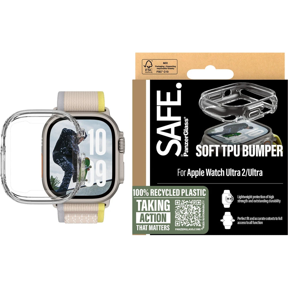 PanzerGlass SAFE by PG EyeCare TPU Bumper Transparent Case – Apple Watch Ultra 2 (49mm)