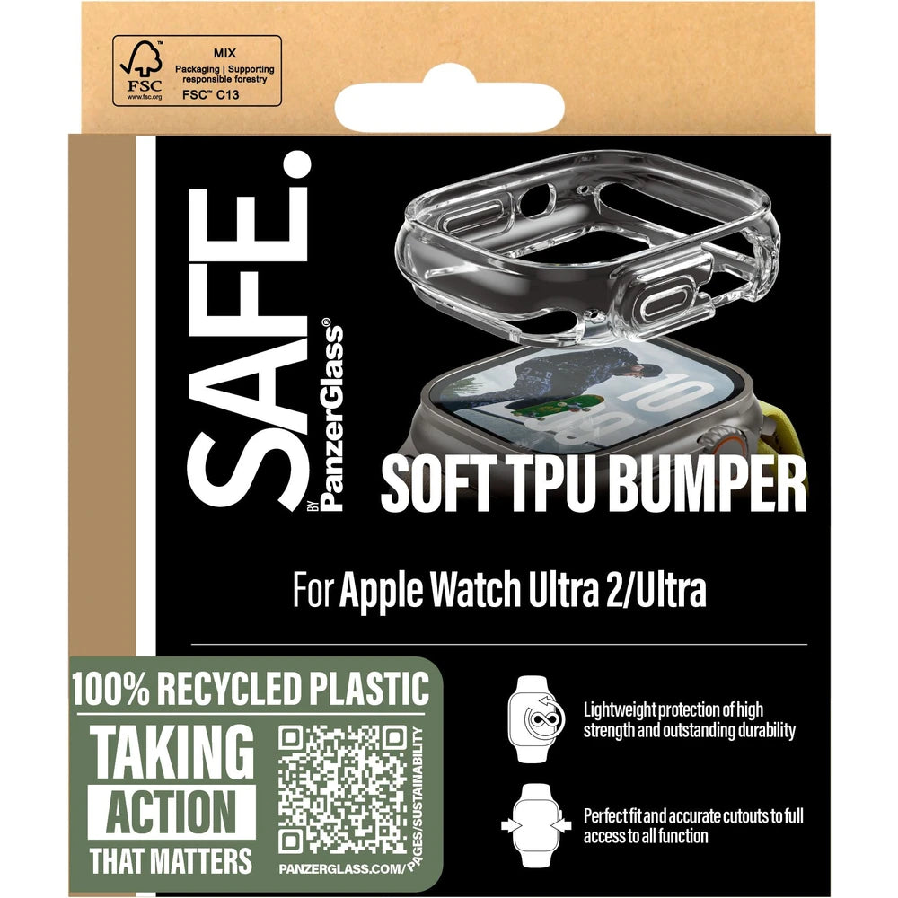 PanzerGlass SAFE by PG EyeCare TPU Bumper Transparent Case – Apple Watch Ultra 2 (49mm)