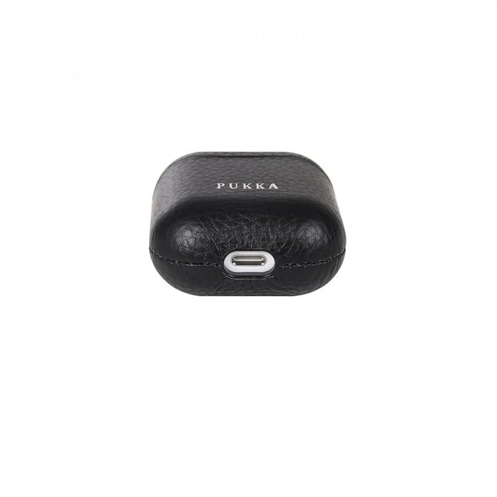 PUKA Leather Protective Case for AirPods 2, Black