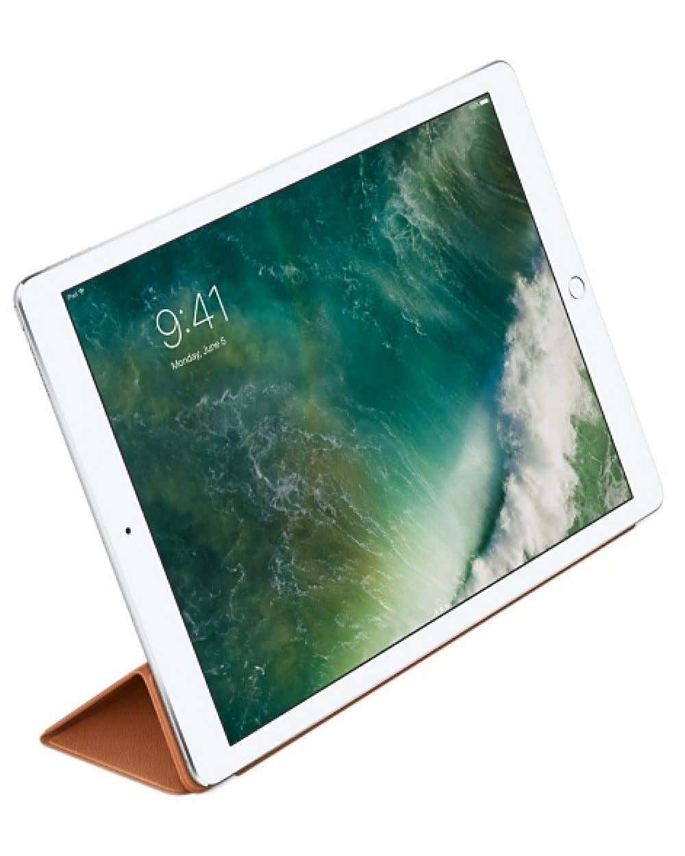 غطاء ذكي من الجلد من Apple بلون بني غامق لجهاز iPad Pro مقاس 12.9 بوصة