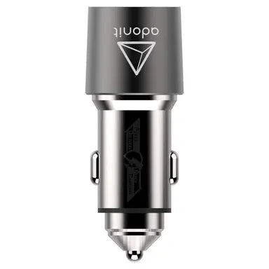 شاحن سيارة سريع من أدونيت بمنفذ USB-C PD بقوة 18 واط مع شحن سريع 3.0 5 فولت 3 أمبير ومنفذ USB-C في محول شحن السيارة