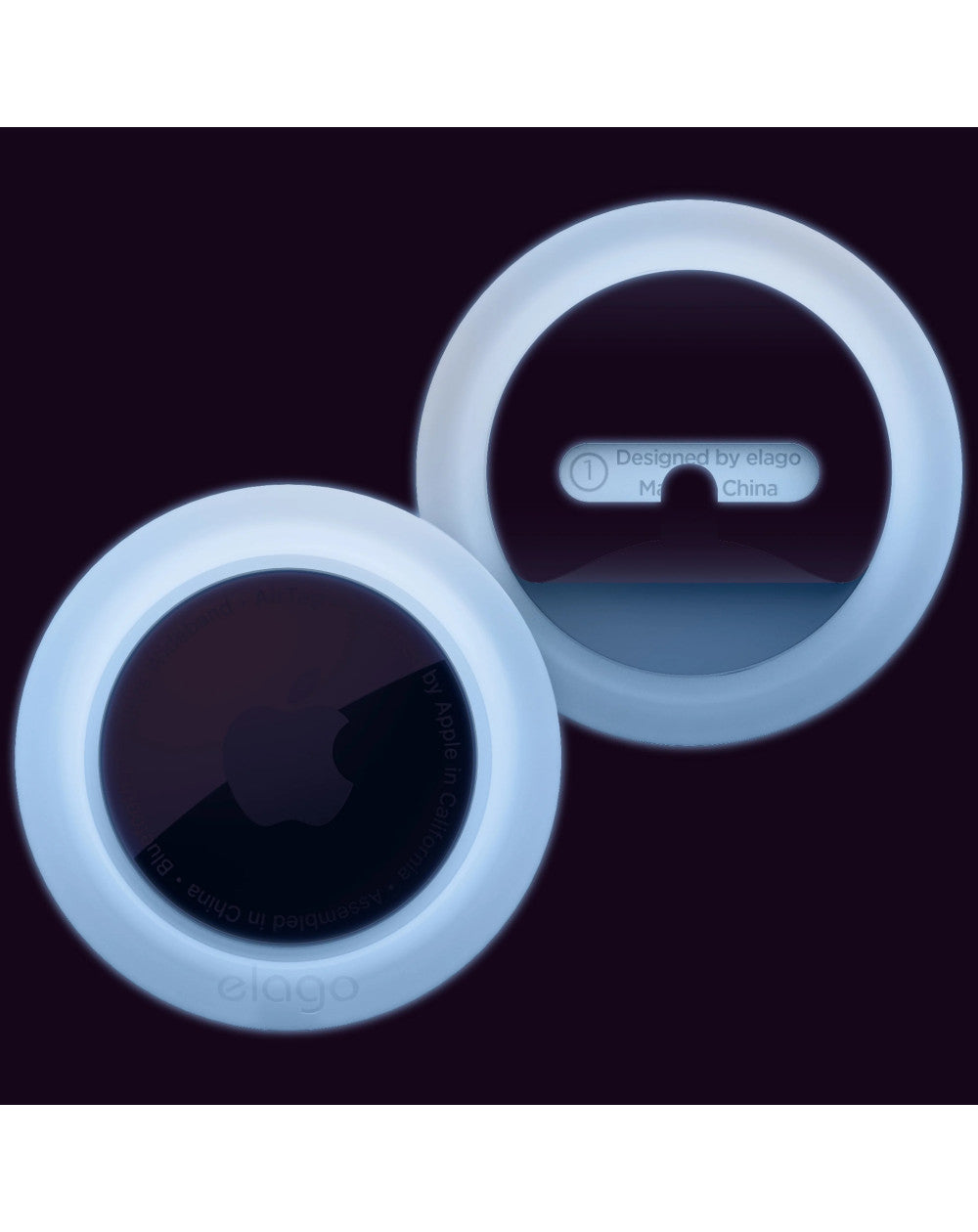 وسادات السيليكون AirTag - NightGlow (عبوة من قطعتين) 
