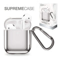غطاء AMAZINGTHING من SupremeCase صلب لسماعات AirPods مع حلقة تثبيت باللون الرمادي الفضائي