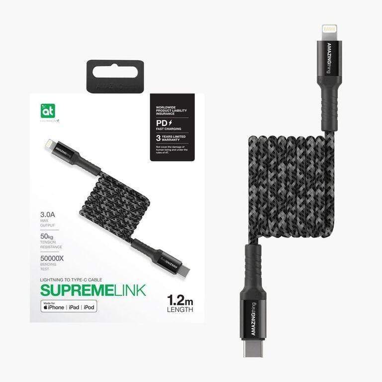 كابل شحن AMAZINGthing Bullet Shield لجهاز iPhone (USB-C - Lightning)