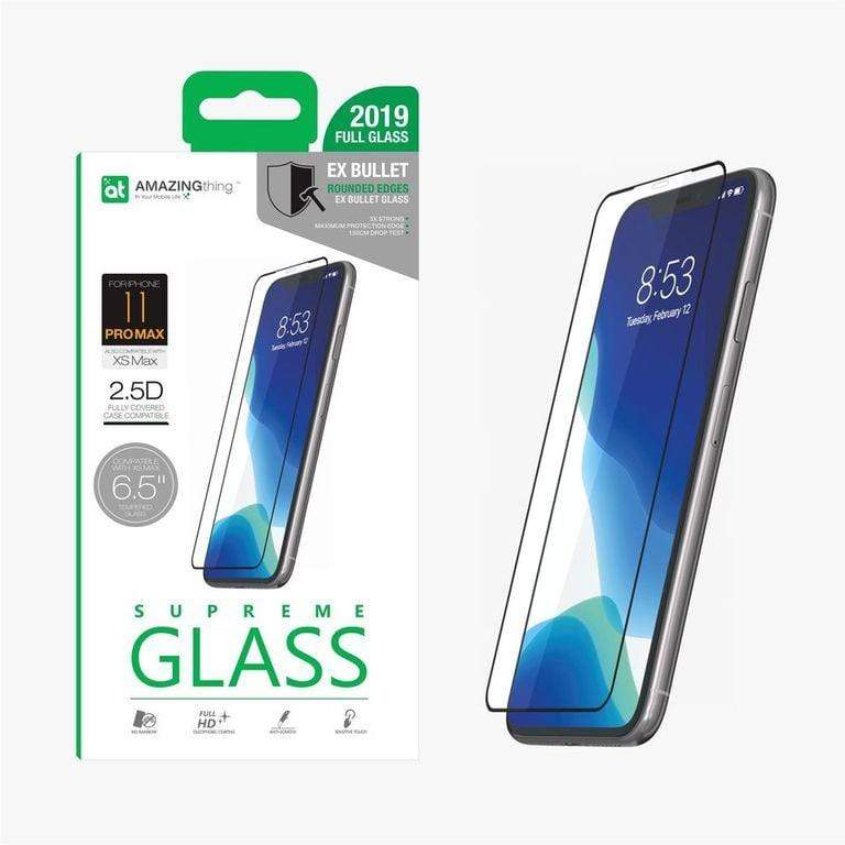 AMAZINGTHING في iPhone xi 6 5 0 3m 2 5d Silk f Cov Glass Black