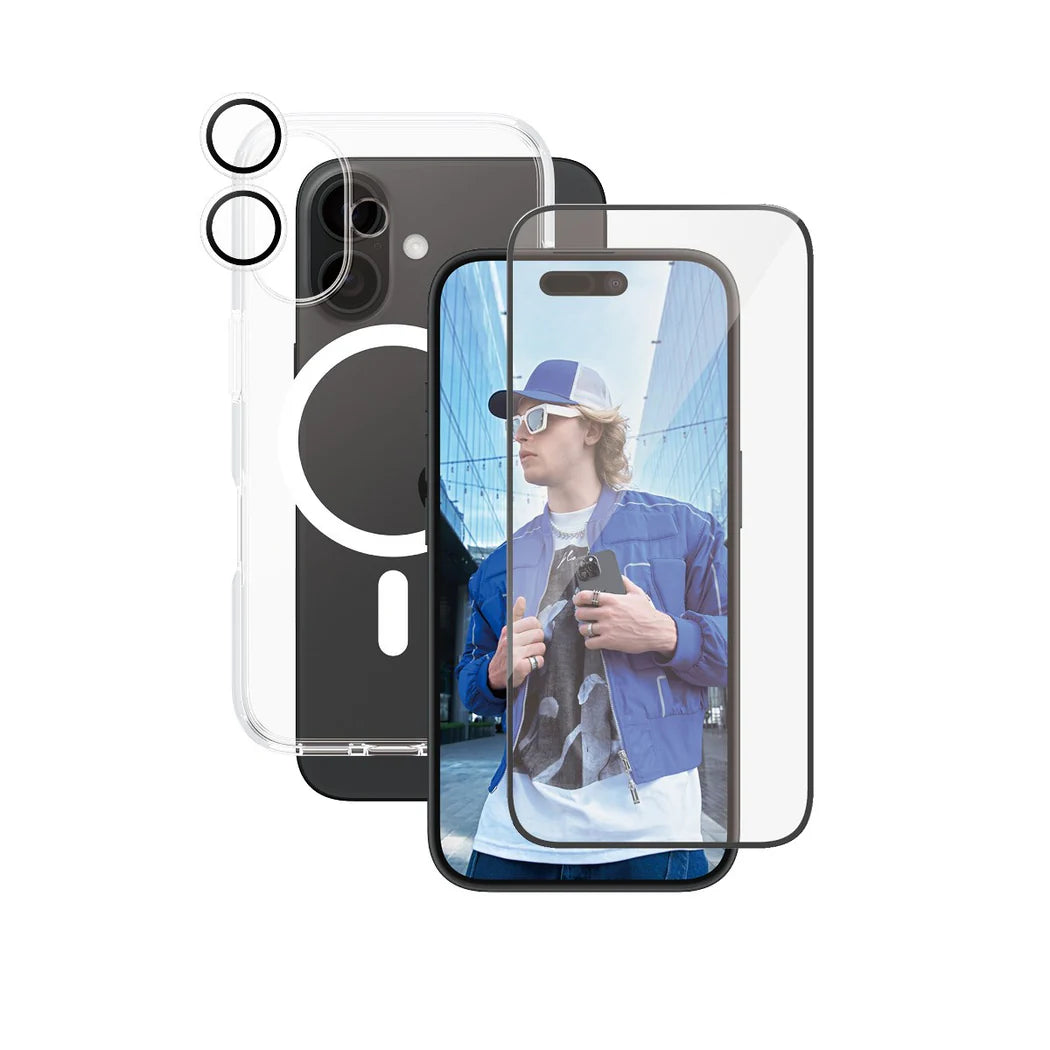 مجموعة CARE by PanzerGlass® الرائدة 3 في 1 لهاتف iPhone 16