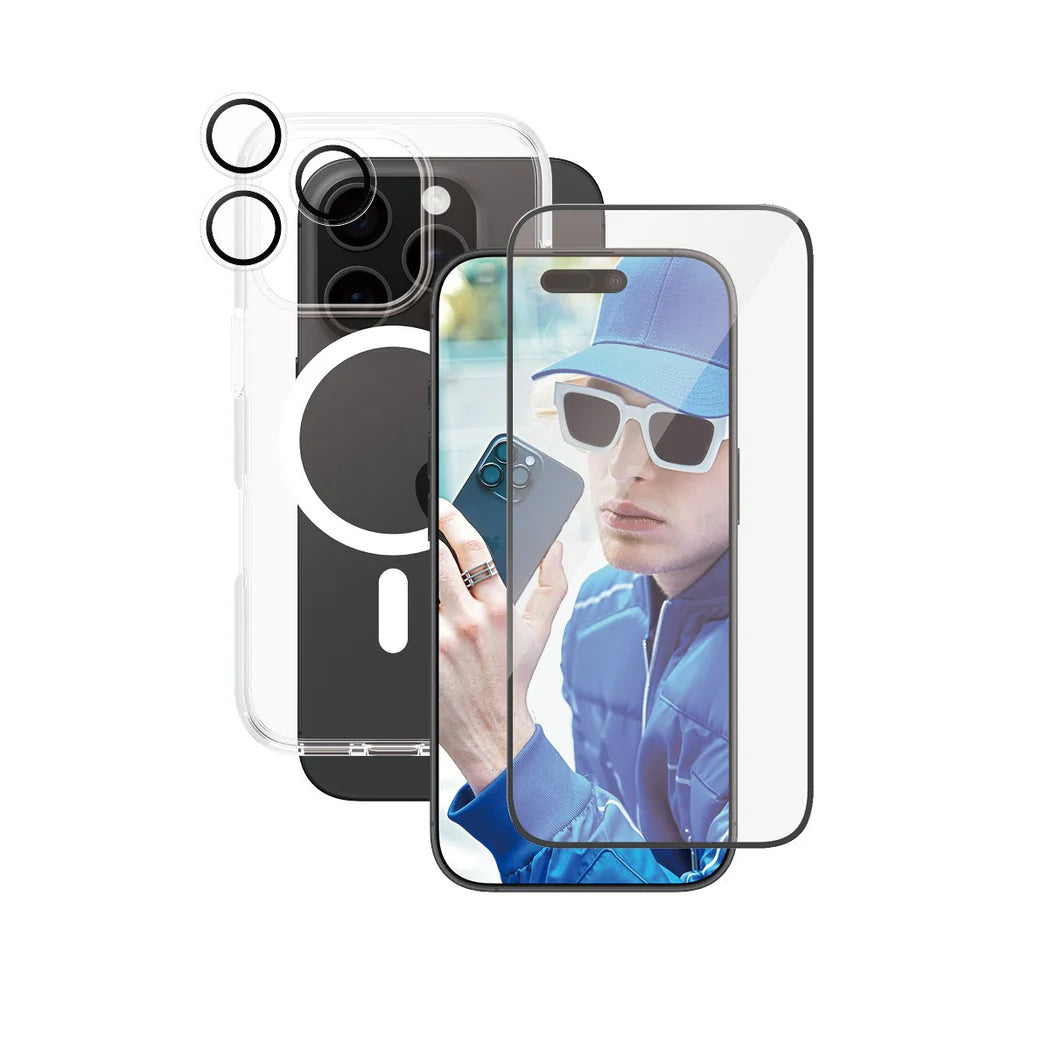 مجموعة CARE by PanzerGlass® الرائدة 3 في 1 لهاتف iPhone 16 Pro