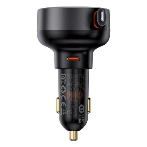شاحن سيارة Baseus Enjoyment Pro مع كابل Lightning + USB-C ، 55 واط (أسود)