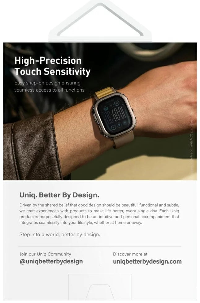 جراب UNIQ Voute لساعة Apple Watch Ultra مقاس 49 مم من الزجاج المقوى باللون الأسود (UNIQ-49MM-VOUJBLK)