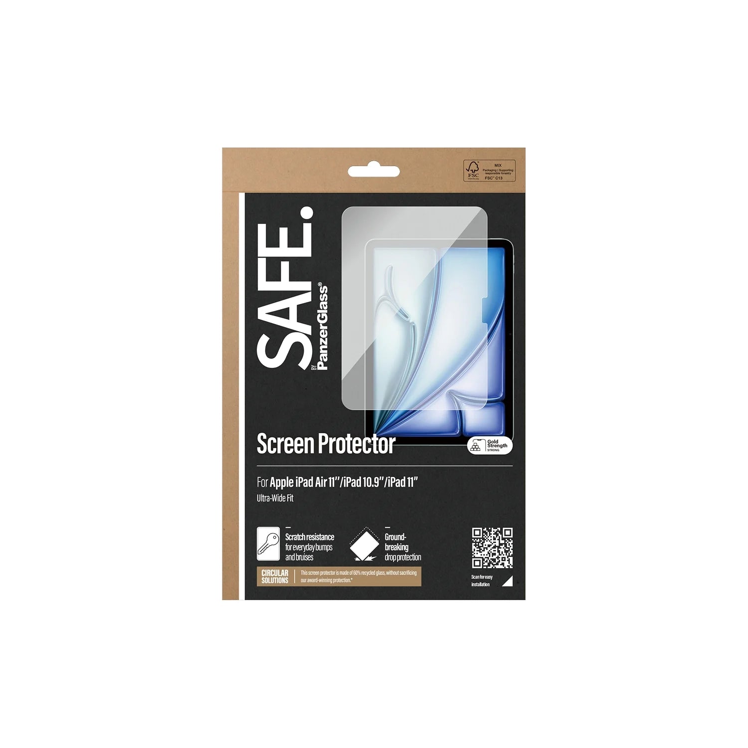 PanzerGlass® SAFE. Ultra-Wide Fit Screen Protector for iPad 10.9" (2022), iPad 11" (2025), and iPad Air 11" (2024/2025)