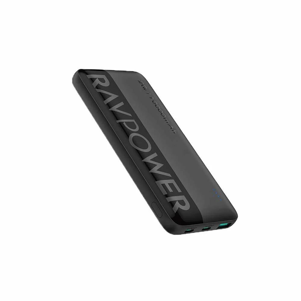 RavPower PD 20W 10000mAh 3-Port Power Bank, Fast Charging, Universal Compatibility - Black