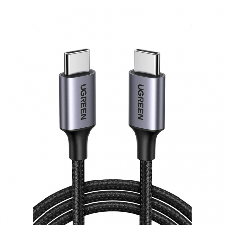 كابل يو جرين USB-C / USB-C مضفر من النايلون بطول 1 متر، أسود