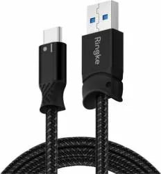 كابل Ringke USB-C USB 3.0 Smart Fish بطول 1.2 متر أسود