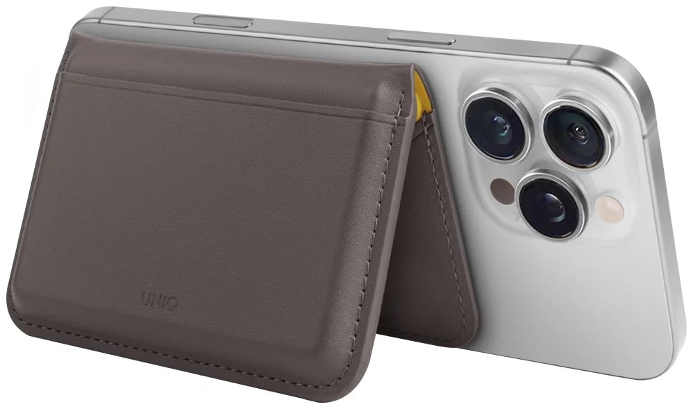 UNIQ Magnetic RFID wallet Lyden DS stand phone gray (UNIQ-LYDENDSMW-FGRYCYEL)