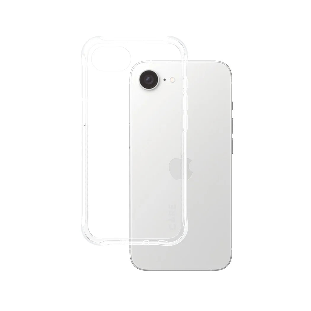 CARE by PanzerGlass Fashionable Case Samba Transparent w. White Qi Compatible iPhone 16e