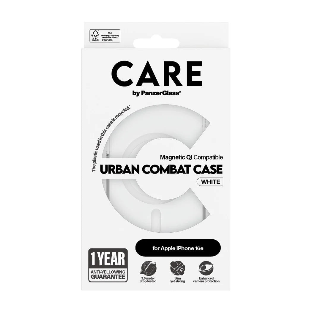جراب CARE by PanzerGlass® الرائد الشفاف Urban Combat لهاتف iPhone 16e