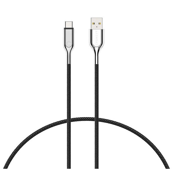 كابل Cygnett Armoured USB-C إلى USB-A 2.0 بطول 10 سم - أسود