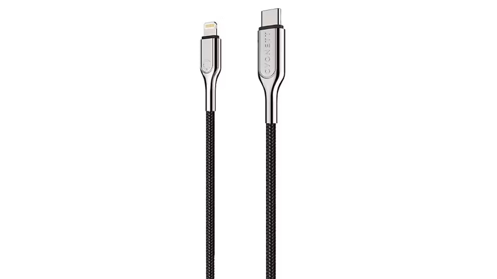 كابل Cygnett Armoured Lightning إلى USB-C بطول 1 متر - أسود
