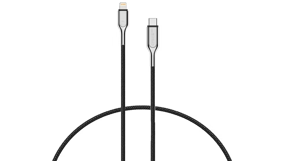 كابل Cygnett Armoured Lightning إلى USB-C بطول 1 متر - أسود