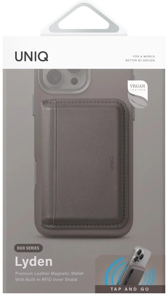 UNIQ Magnetic RFID wallet Lyden DS stand phone gray (UNIQ-LYDENDSMW-FGRYCYEL)