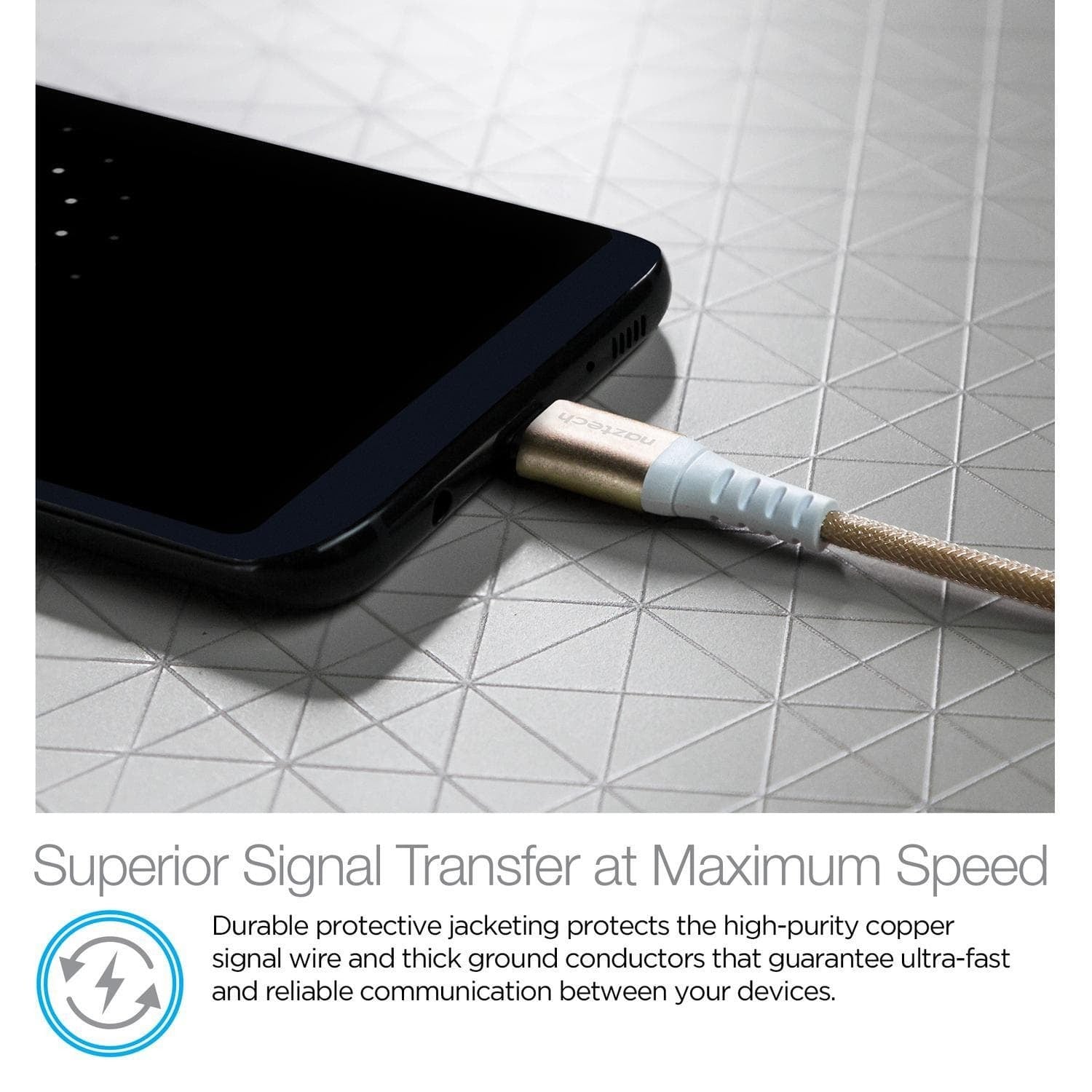 Naztech charging cable USB-C to USB-A 120 cm - gold