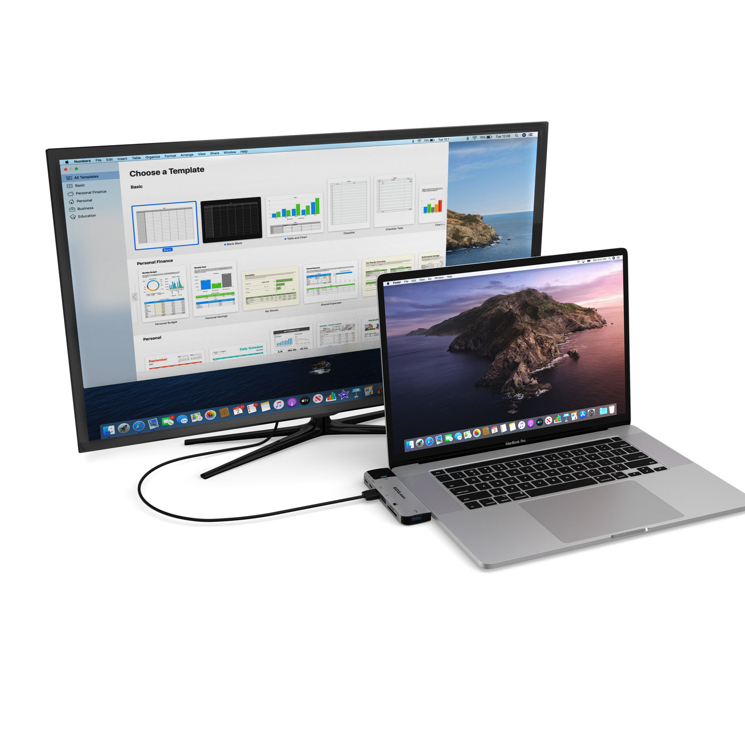 محول موزع الوسائط المتعددة USB-C بـ 8 منافذ بدقة 4K وتردد 60 هرتز