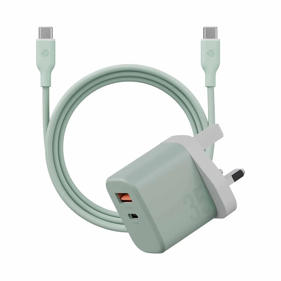 شاحن BAZIC VELOX KIT PD35W مع كابل شحن 60 واط - أخضر