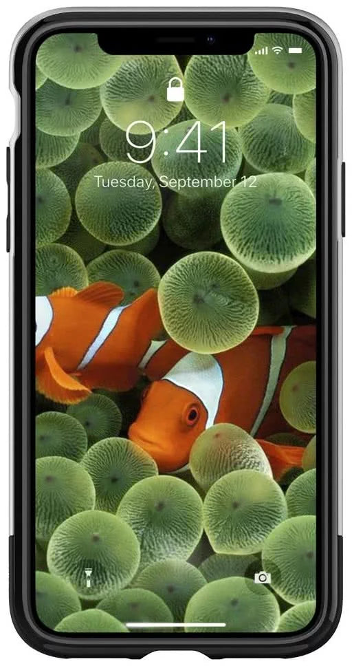 جراب SPIGEN - جراب iPhone X/XS الكلاسيكي باللون الرمادي الألومنيوم (057CS23345)