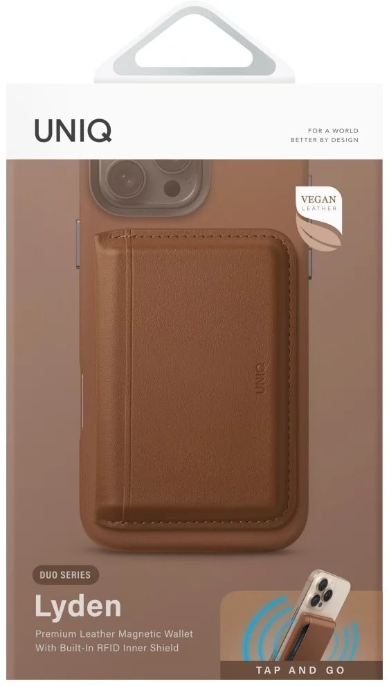 UNIQ Magnetic RFID wallet Lyden DS stand phone caramel (UNIQ-LYDENDSMW-CMLIVY)