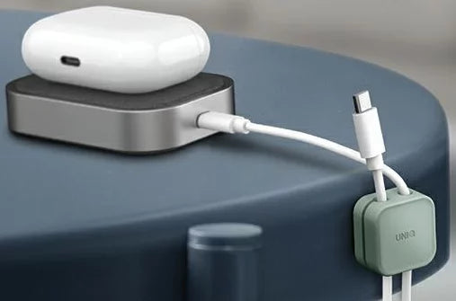 Holder UNIQ Pod self-adhesive cable organizer set of 8 pcs green (UNIQ-PODBUN-GREEN)