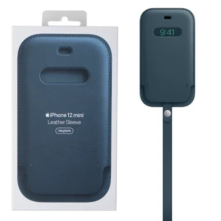 جراب جلدي لجهاز Apple iPhone 12 Mini مع MagSafe - أزرق بلطيقي 