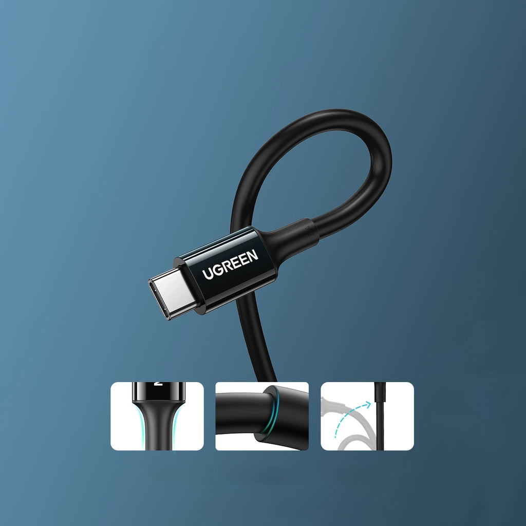 كابل يو جرين US300 USB-C / USB-C 480 ميجابت في الثانية 5 أمبير 2 متر أسود