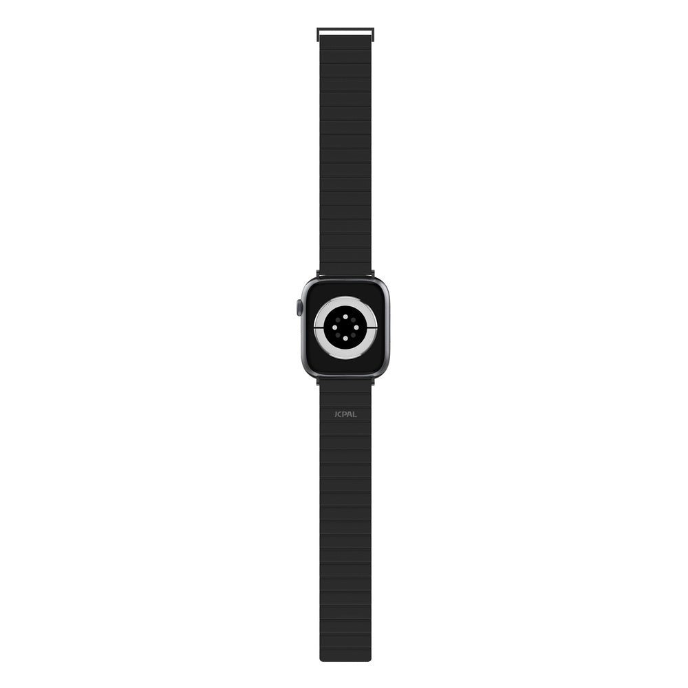 سوار JCPal FlexDuo لساعة Apple Watch (أسود) لساعة Apple Watch 1-8، Ultra، SE1-2nd (42/44/45/49 مم)