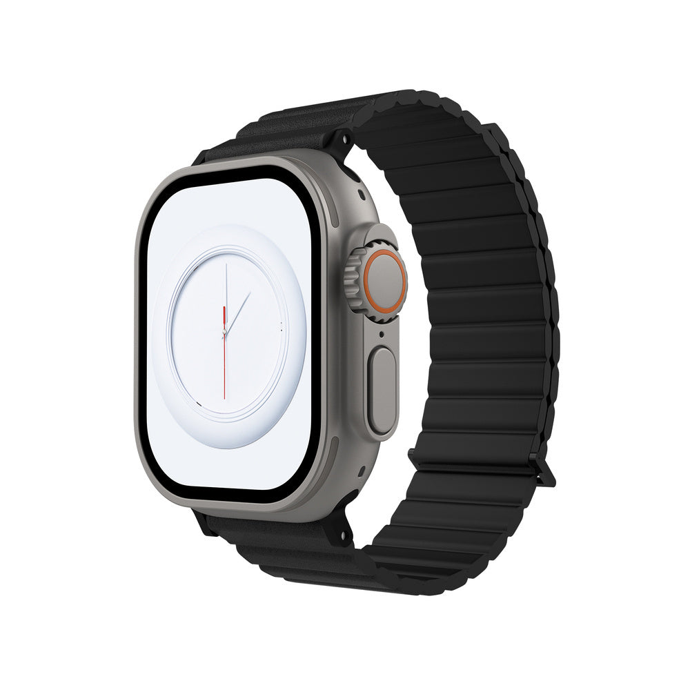 سوار JCPal FlexDuo لساعة Apple Watch (أسود) لساعة Apple Watch 1-8، Ultra، SE1-2nd (42/44/45/49 مم)