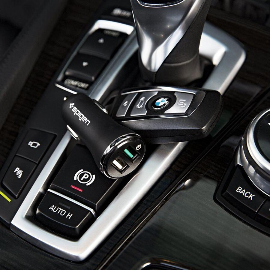 شاحن سيارة SPIGEN F27QC QC3.0 ثنائي المنفذ أسود