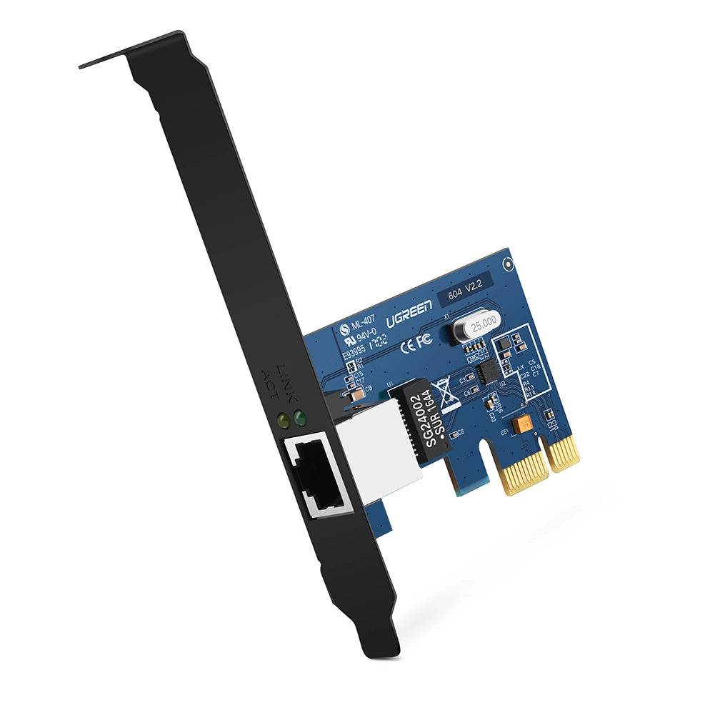 محول شبكة UGREEN Gigabit 10/100/1000Mbps PCI-E - أسود