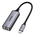 محول شبكة خارجي من Ugreen بمنفذ USB من النوع C (1000 ميجابت في الثانية / 1 جيجابت في الثانية) جيجابت إيثرنت باللون الرمادي