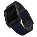 UNIQ Straden لساعات Apple Watch Series 4/5/6/7/SE بمقاسات 42/44/45 مم. سوار جلدي هجين أزرق/أزرق 