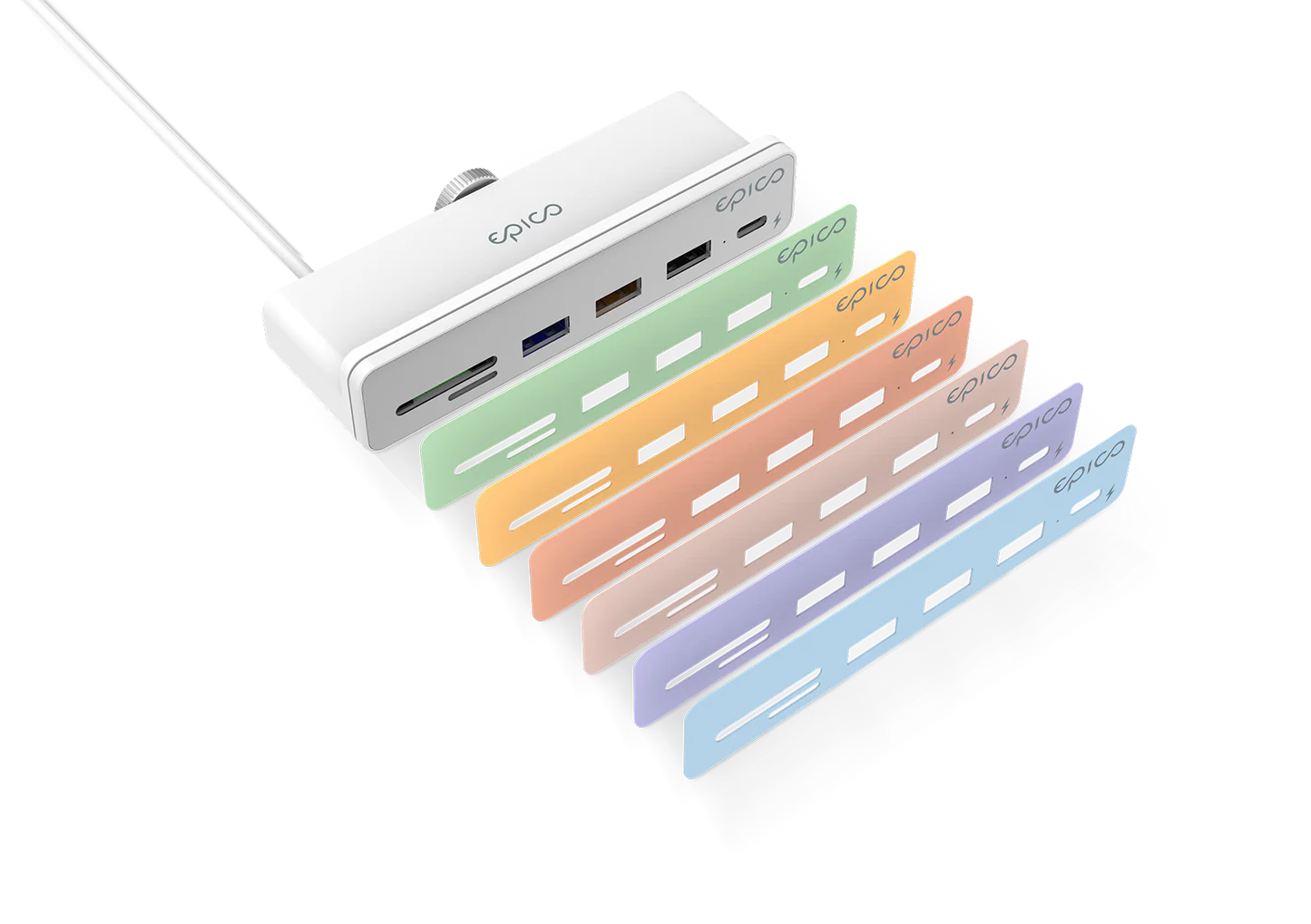 Epico 7in1 USB-C Hub for Apple iMac 24" white