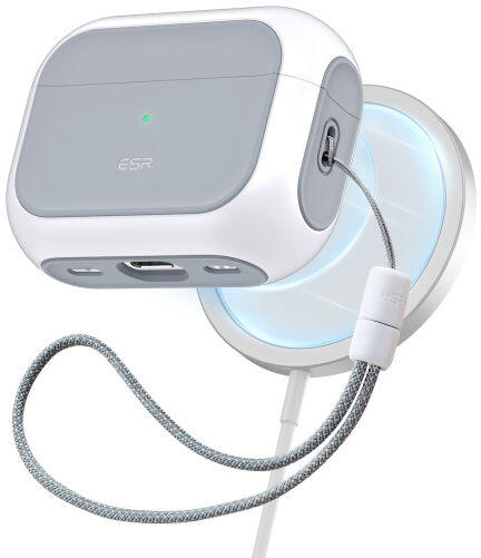 حافظة ESR Orbit Hybrid Halo Lock لسماعات Apple AirPods Pro 1/2 MagSafe باللون الأبيض
