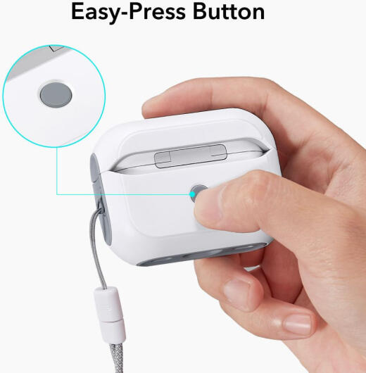 حافظة ESR Orbit Hybrid Halo Lock لسماعات Apple AirPods Pro 1/2 MagSafe باللون الأبيض