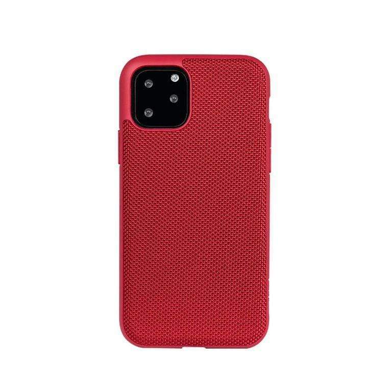 جراب Evutec aergo المصنوع من النايلون الباليستي مع خاصية التثبيت لهاتف iPhone 2019 xi 5 8 أحمر