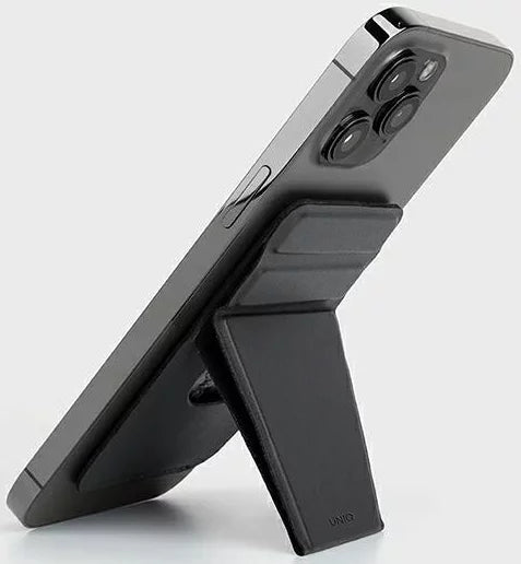 Wallet UNIQ Lyft magnetic phone stand snap-on stand and card holder black