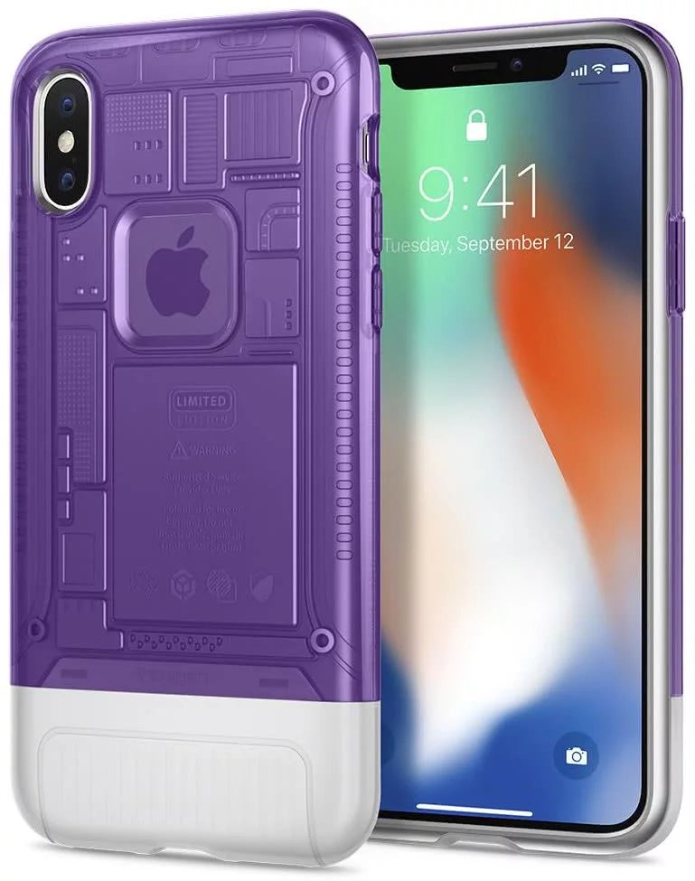 جراب SPIGEN - جراب iPhone X/XS الكلاسيكي C1، عنابي (057CS24431)