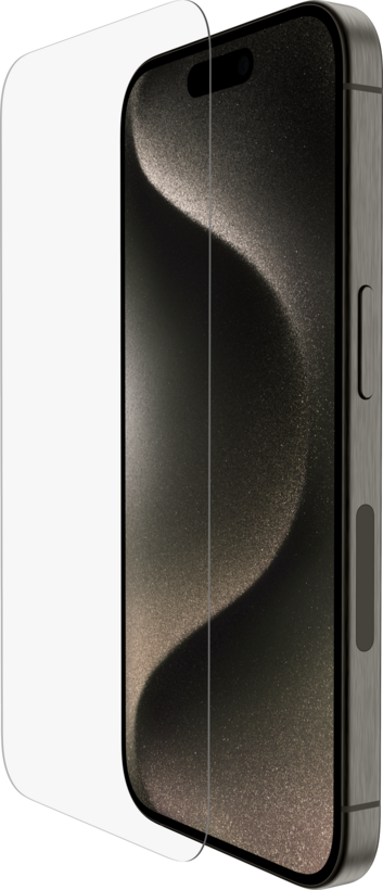 واقي شاشة زجاجي من Belkin لجهاز iPhone 15 Pro.