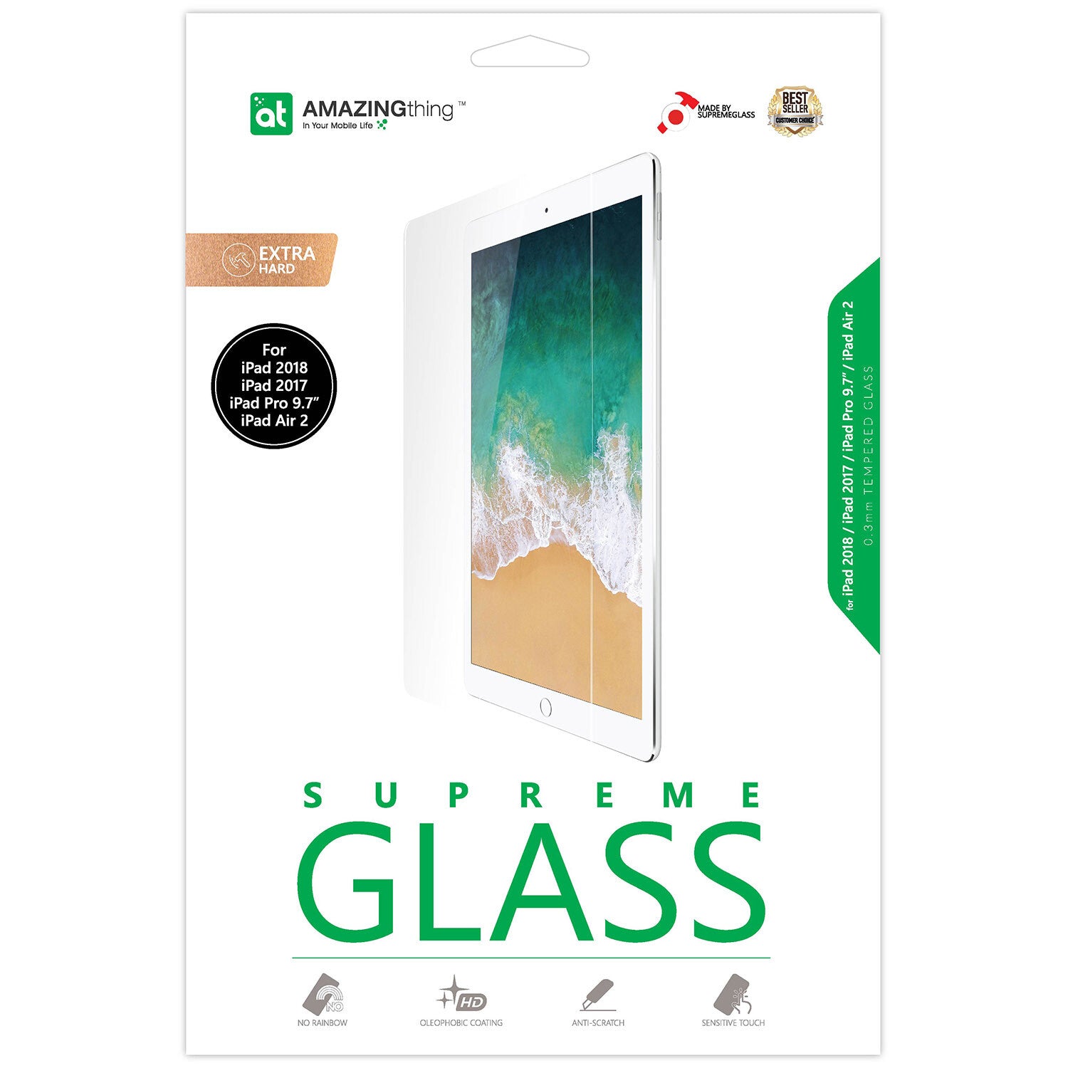 AMAZINGTHING في جهاز iPad Air 2 0 33 مم مصنوع من زجاج كريستالي فائق الجودة