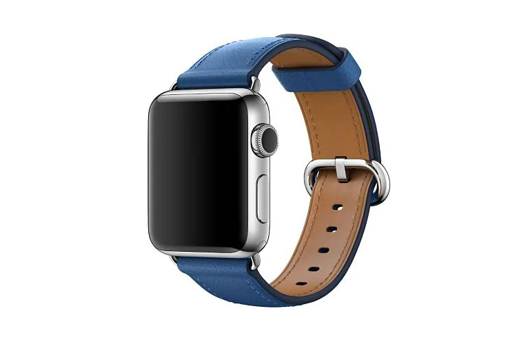 حزام ساعة Apple Watch الأصلي مقاس 38 مم باللون الأزرق البحري الكلاسيكي مع تغليف مختلط