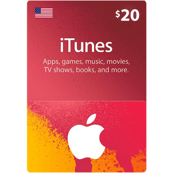 بطاقة هدايا Apple بقيمة 20 دولارًا أمريكيًا - رصيد متجر تطبيقات iTunes في الولايات المتحدة فقط 